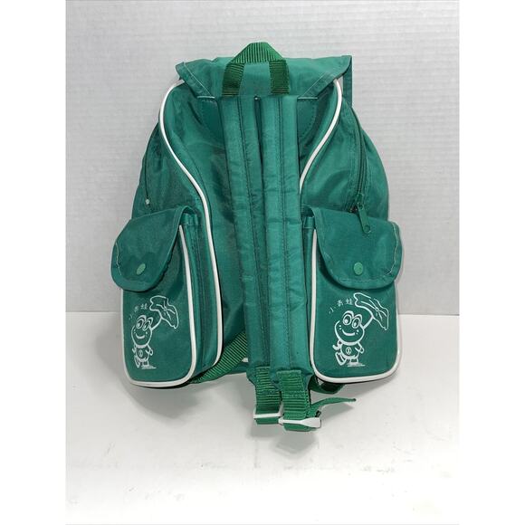 Kid Size Japanese green flap back pack frog cartoon pockets Straps Tadpoles - Picture 5 of 7